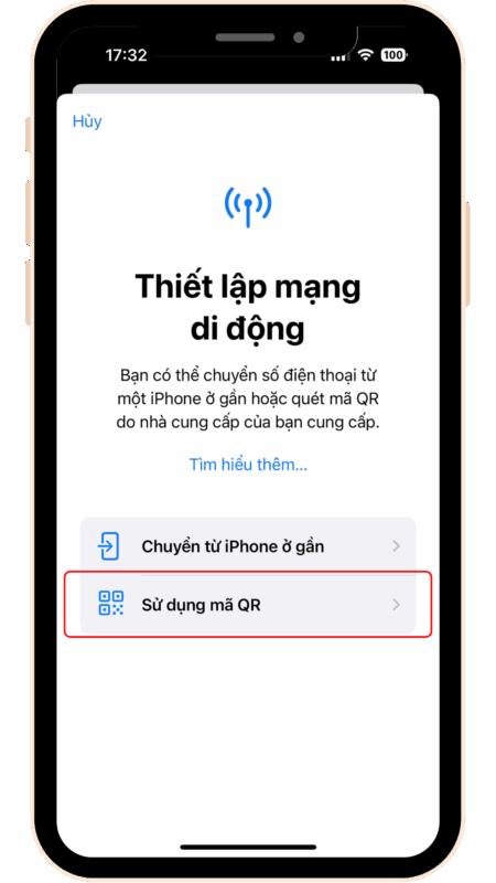 Hướng dẫn sử dụng eSIM - quét mã eSIM