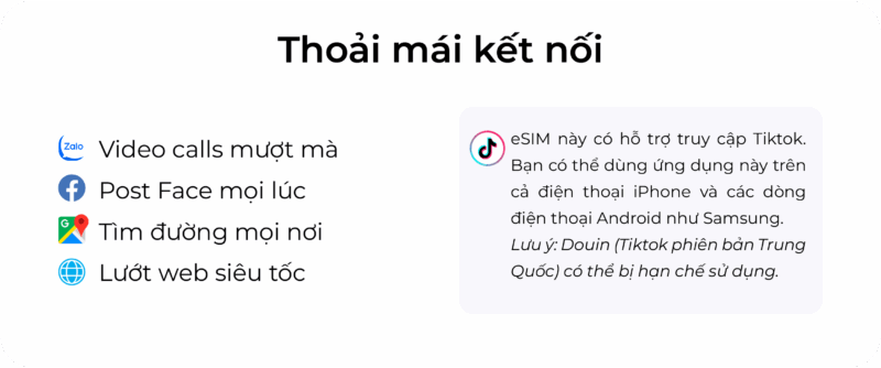 Sim hỗ trợ các mạng xã hội - bao gồm Tiktok