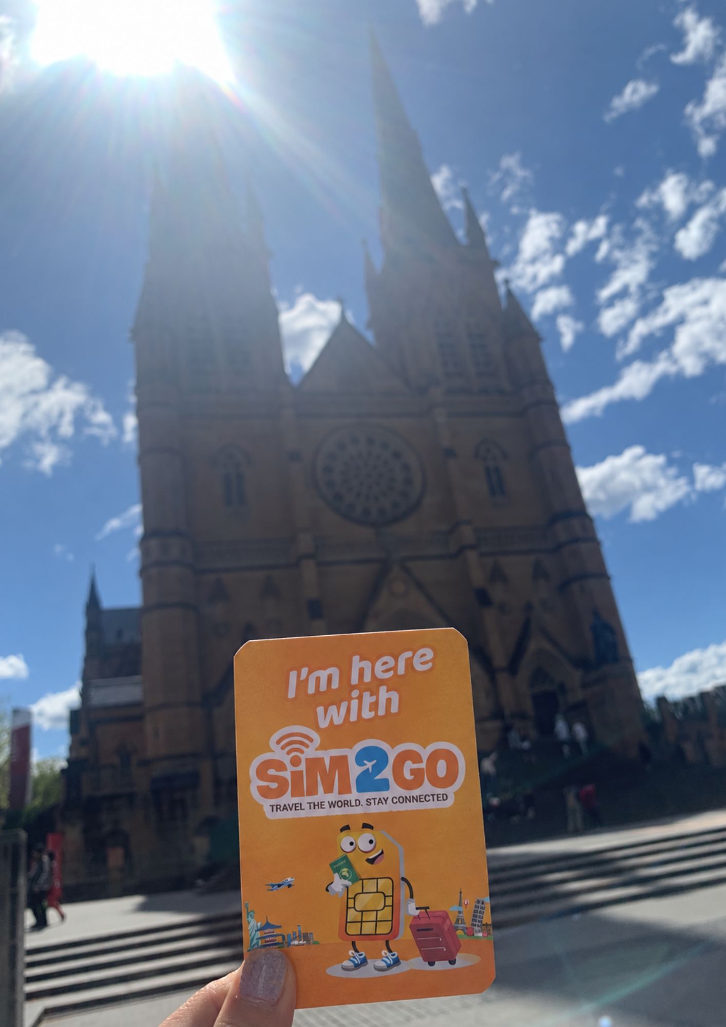 Khách hàng SIM2GO sử dụng SIM Úc check-in St Mary’s Cathedral tại Sydney
