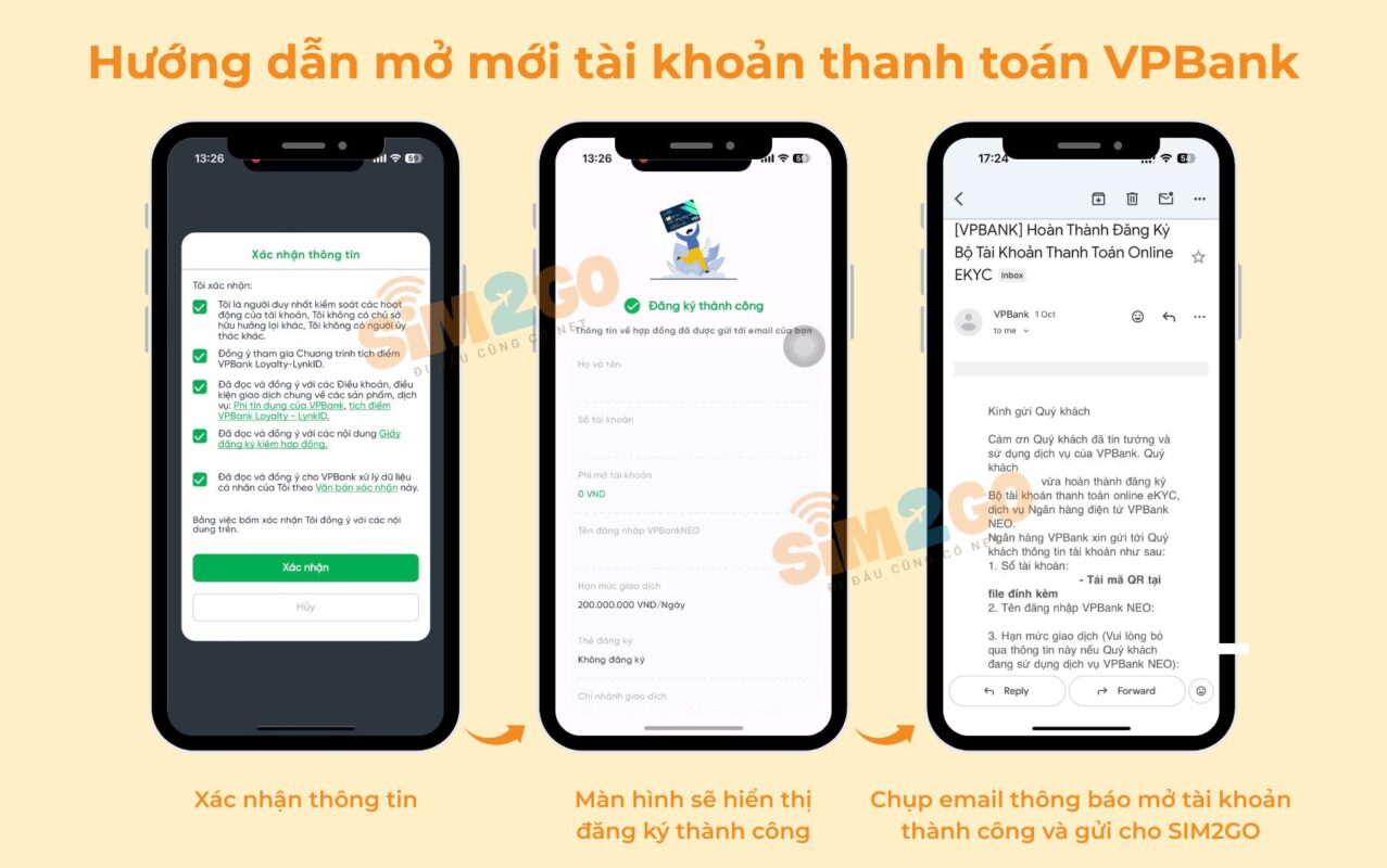 hoàn tất đăng ký tài khoản thanh toán