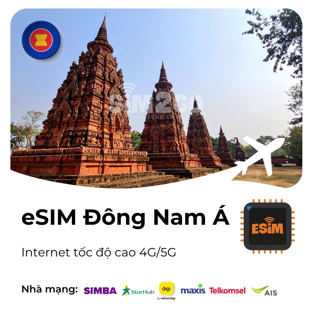 esim đông nam á, mua esim đông nam á tại việt nam, esim 4 nước đông nam á