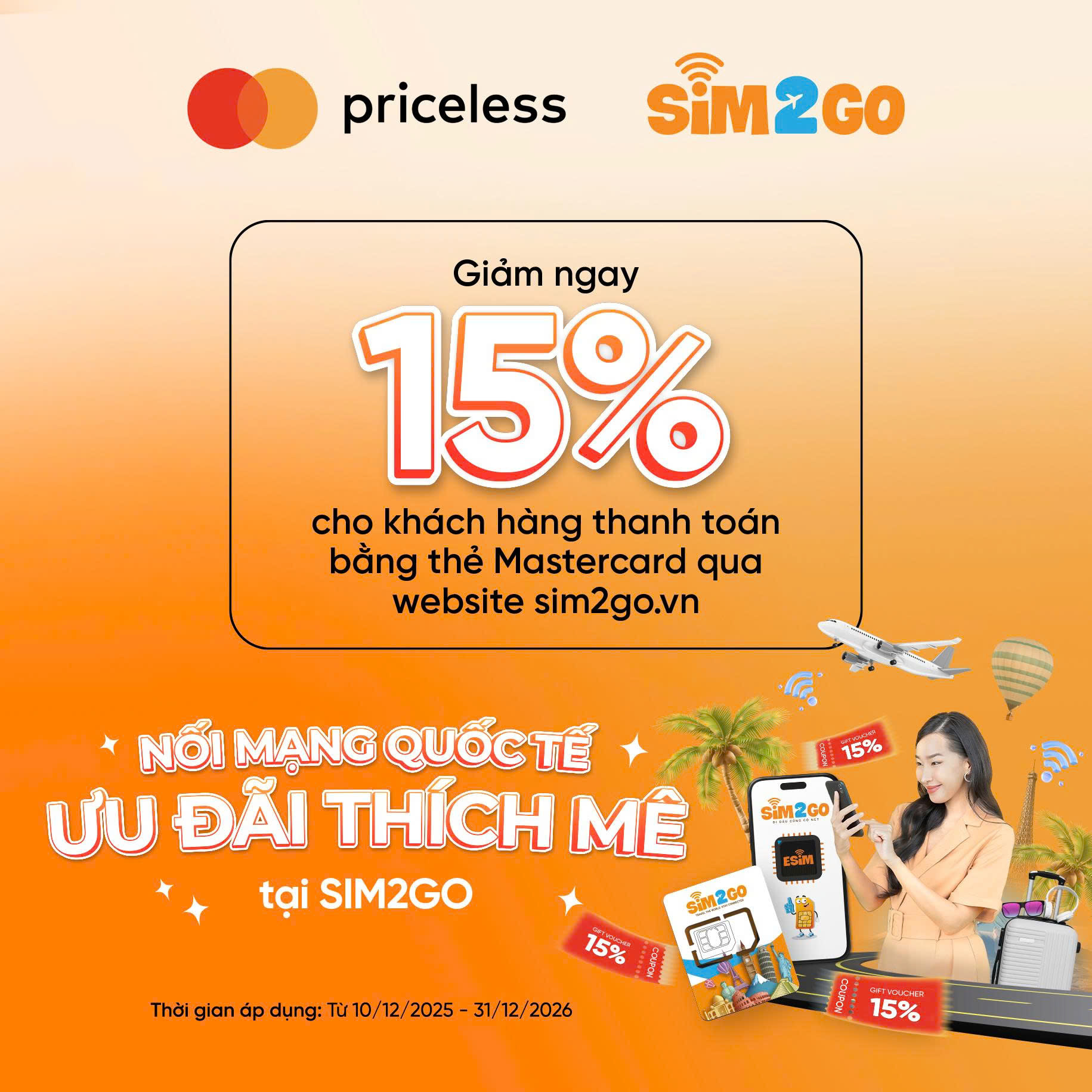Ưu đãi 15% khi dùng thẻ Master Card