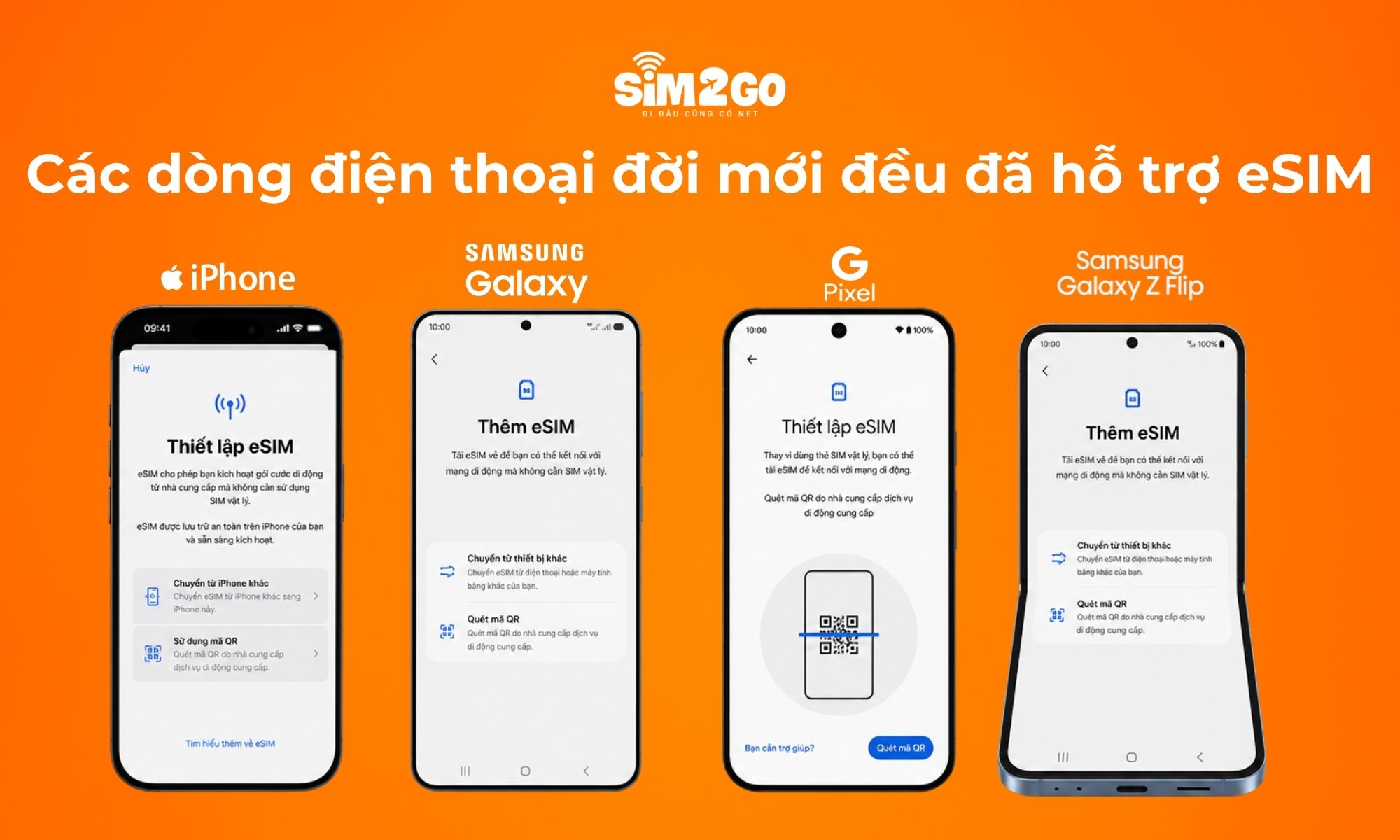 Các dòng điện thoại đời mới hầu hết đều hỗ trợ eSIM