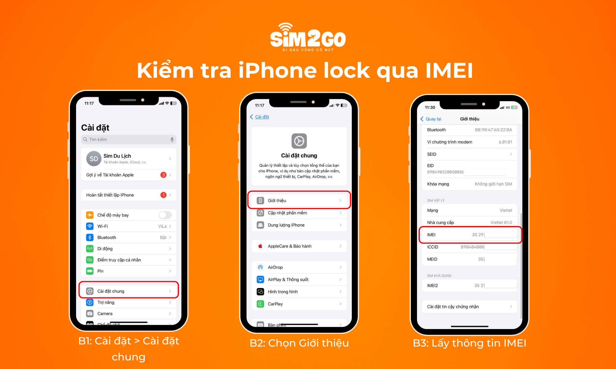 Các bước đơn giản kiểm tra iPhone lock qua IMEI