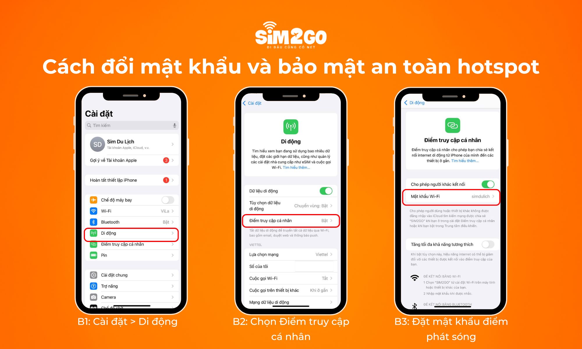 Cách đổi mật khẩu và bảo mật an toàn hotspot