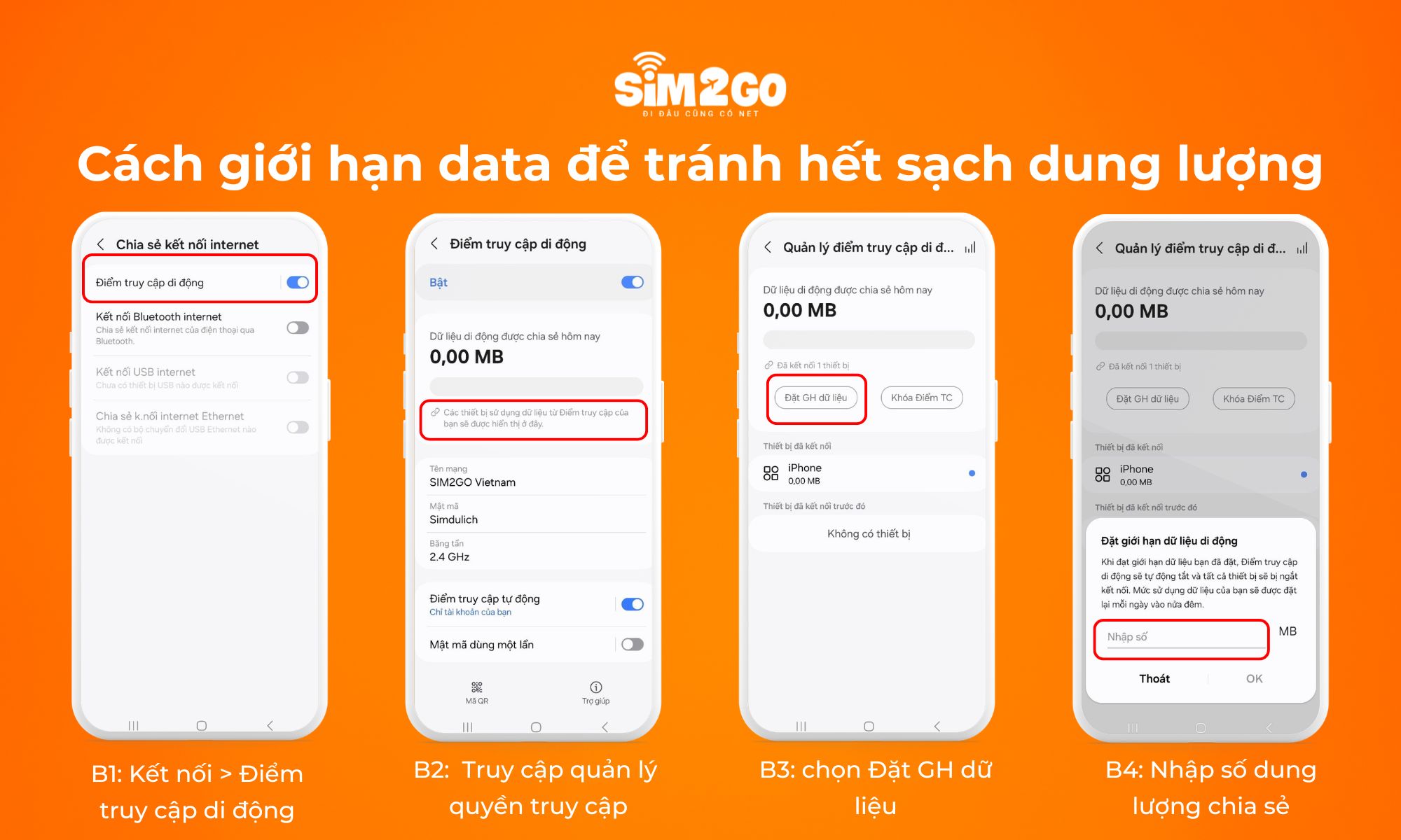 Cách giới hạn data để tránh hết sạch dung lượng
