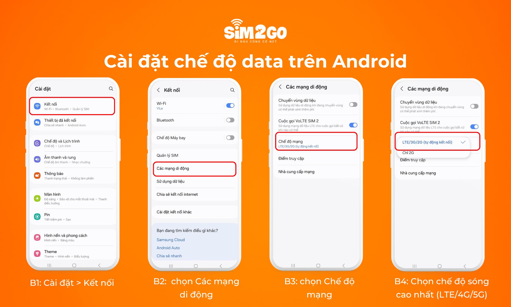 Hướng dẫn cài đặt chế độ data trên Android