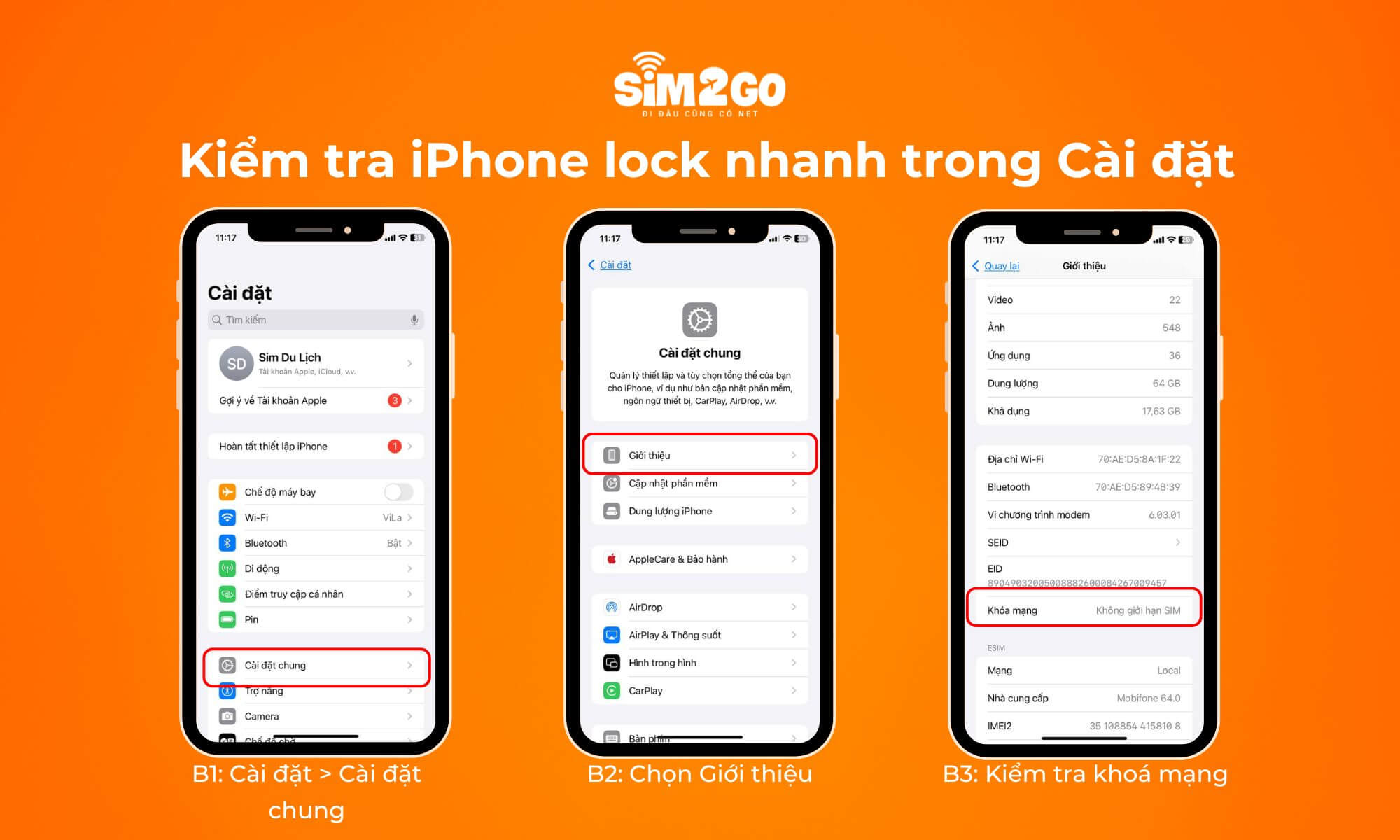 Kiểm tra iPhone lock nhanh trong Cài đặt
