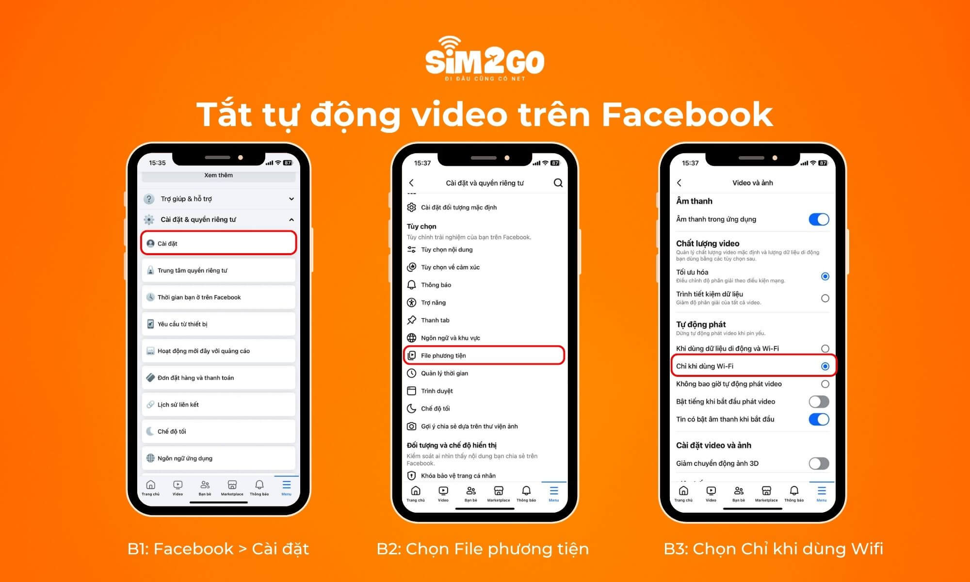 Các bước tắt tự động video trên Facebook