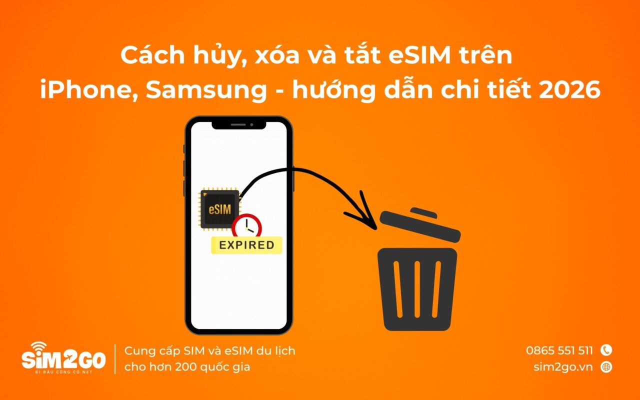 Cách hủy, xóa và tắt eSIM trên iPhone, Samsung - hướng dẫn chi tiết 2026