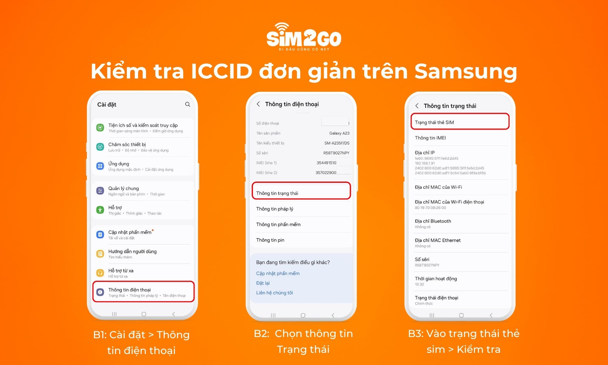 Cách kiểm tra ICCID đơn giản trên Samsung
