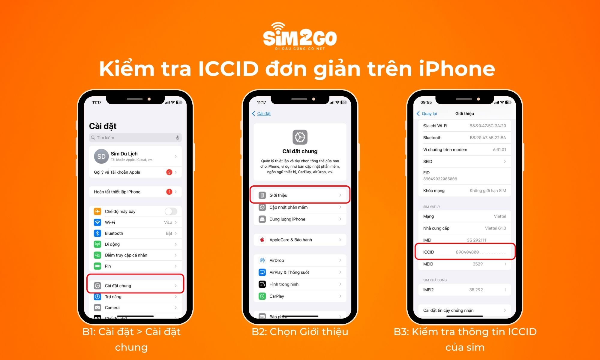 Cách kiểm tra ICCID đơn giản trên iPhone