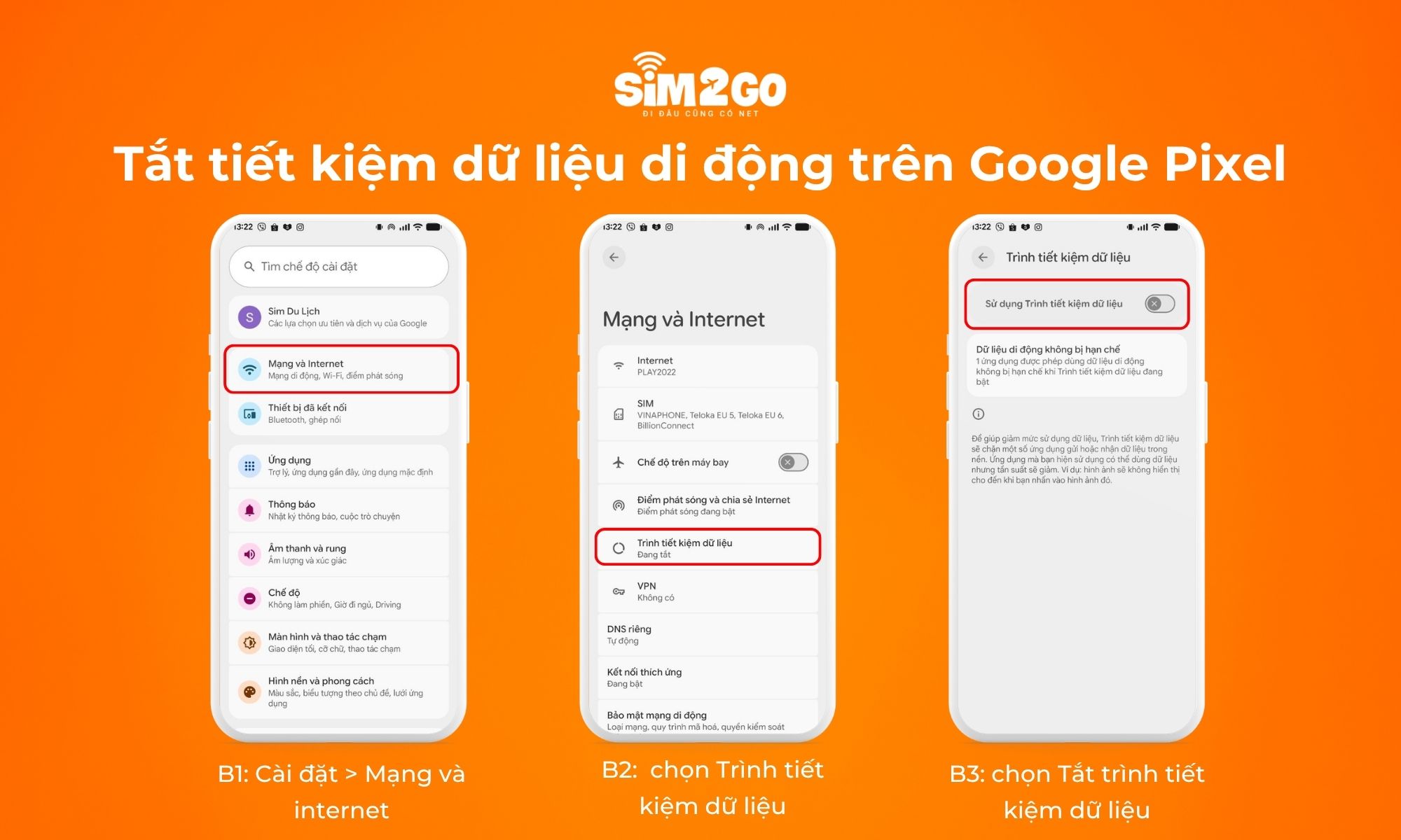 Cách tắt tiết kiệm dữ liệu di động trên Google Pixel
