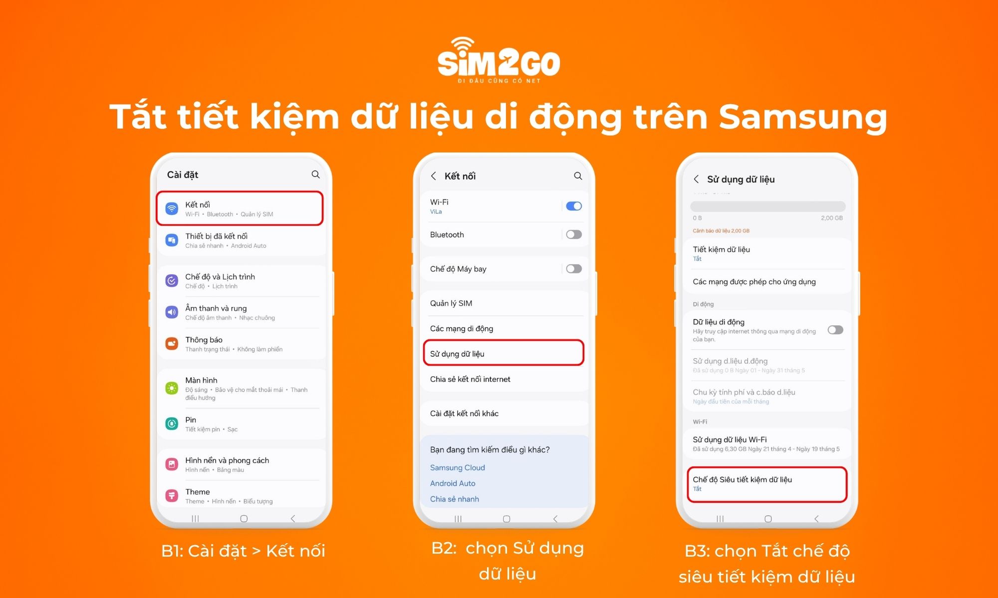 Cách tắt tiết kiệm dữ liệu di động trên Samsung