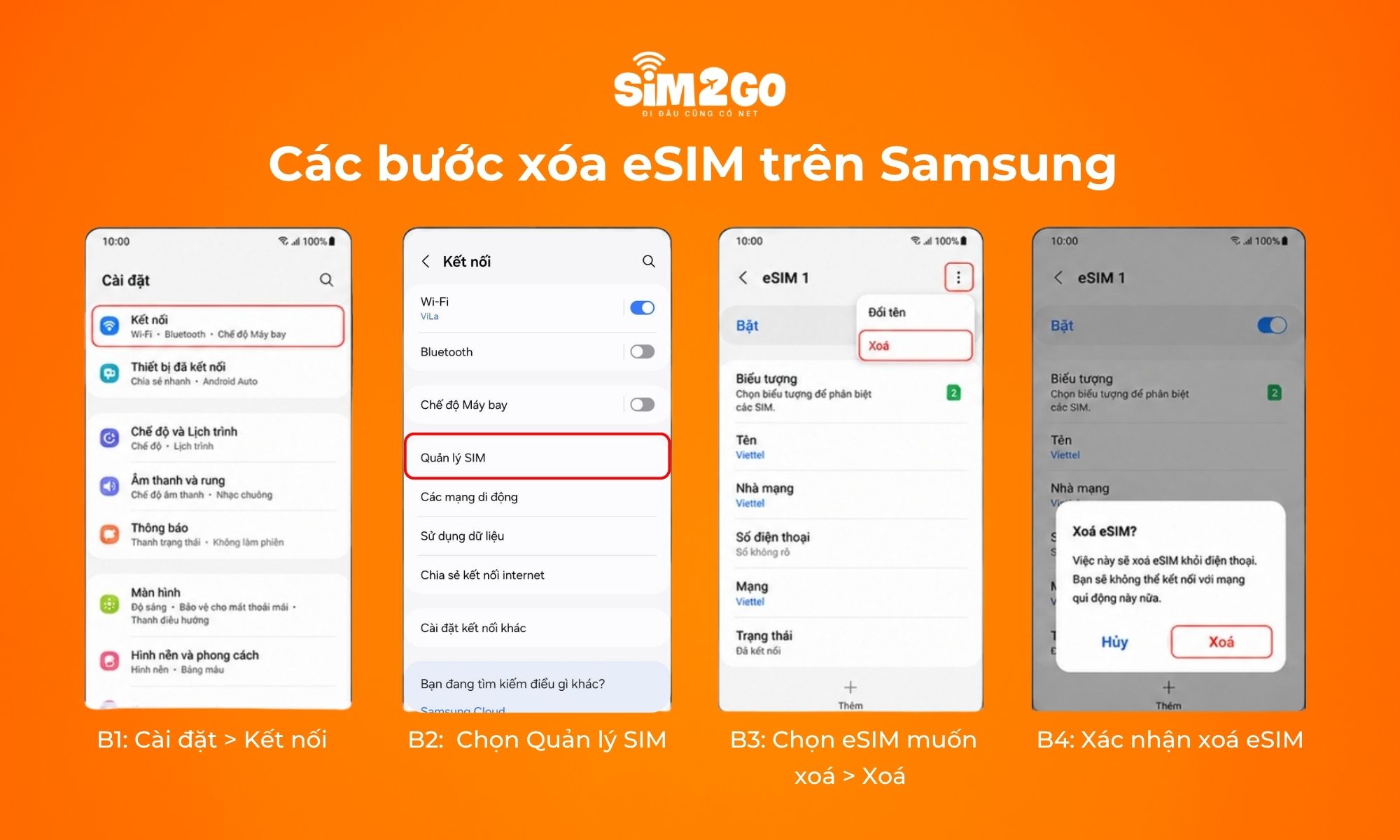 Hướng dẫn chi tiết các bước xóa eSIM trên Samsung