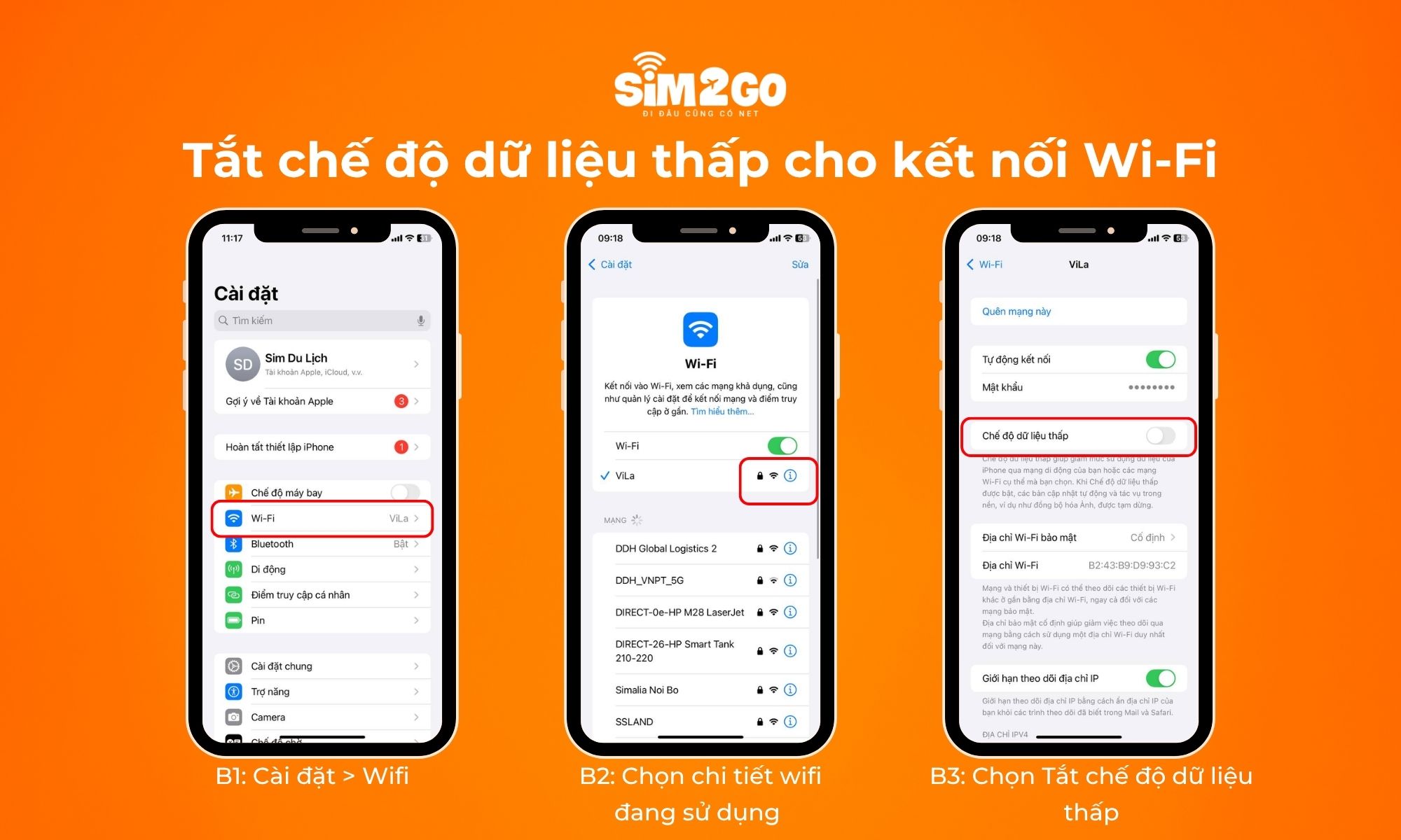 Tắt chế độ dữ liệu thấp cực đơn giản cho kết nối Wi-Fi