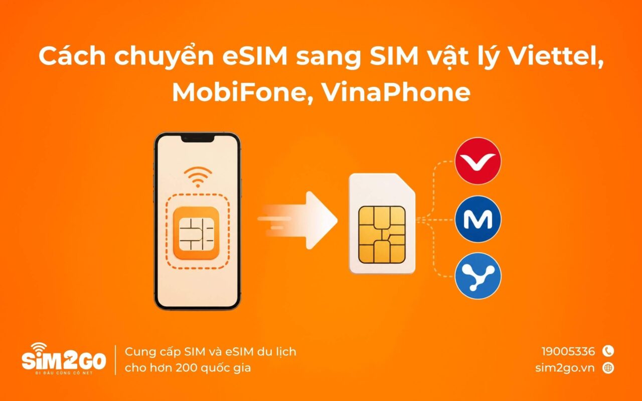 Cách chuyển eSIM sang SIM vật lý Viettel, MobiFone, VinaPhone