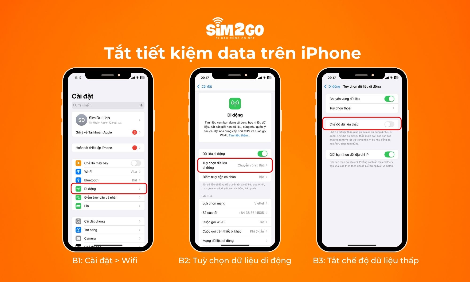 Cách tắt tiết kiệm data trên iPhone