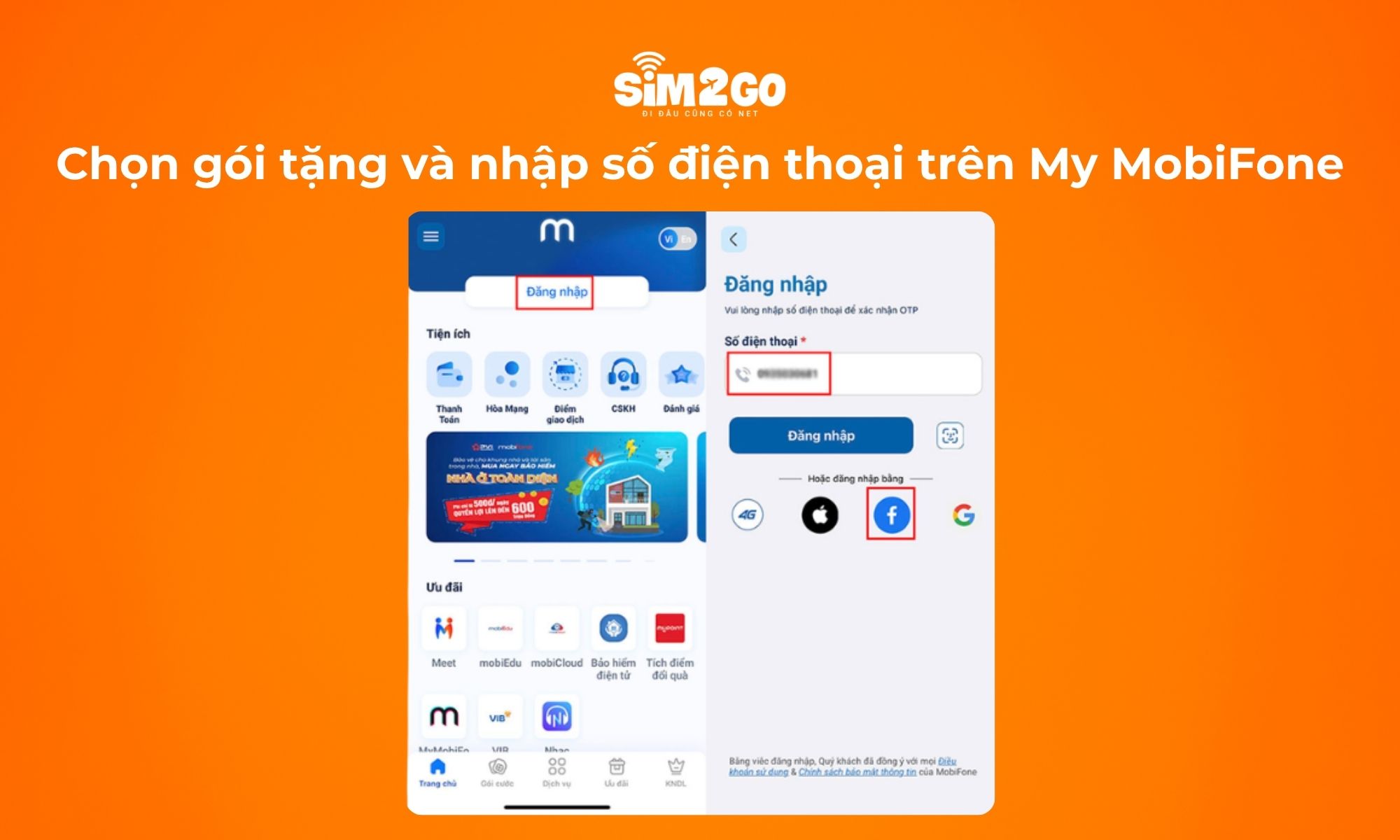 Hướng dẫn chọn gói tặng và nhập số điện thoại dễ dàng trên My MobiFone