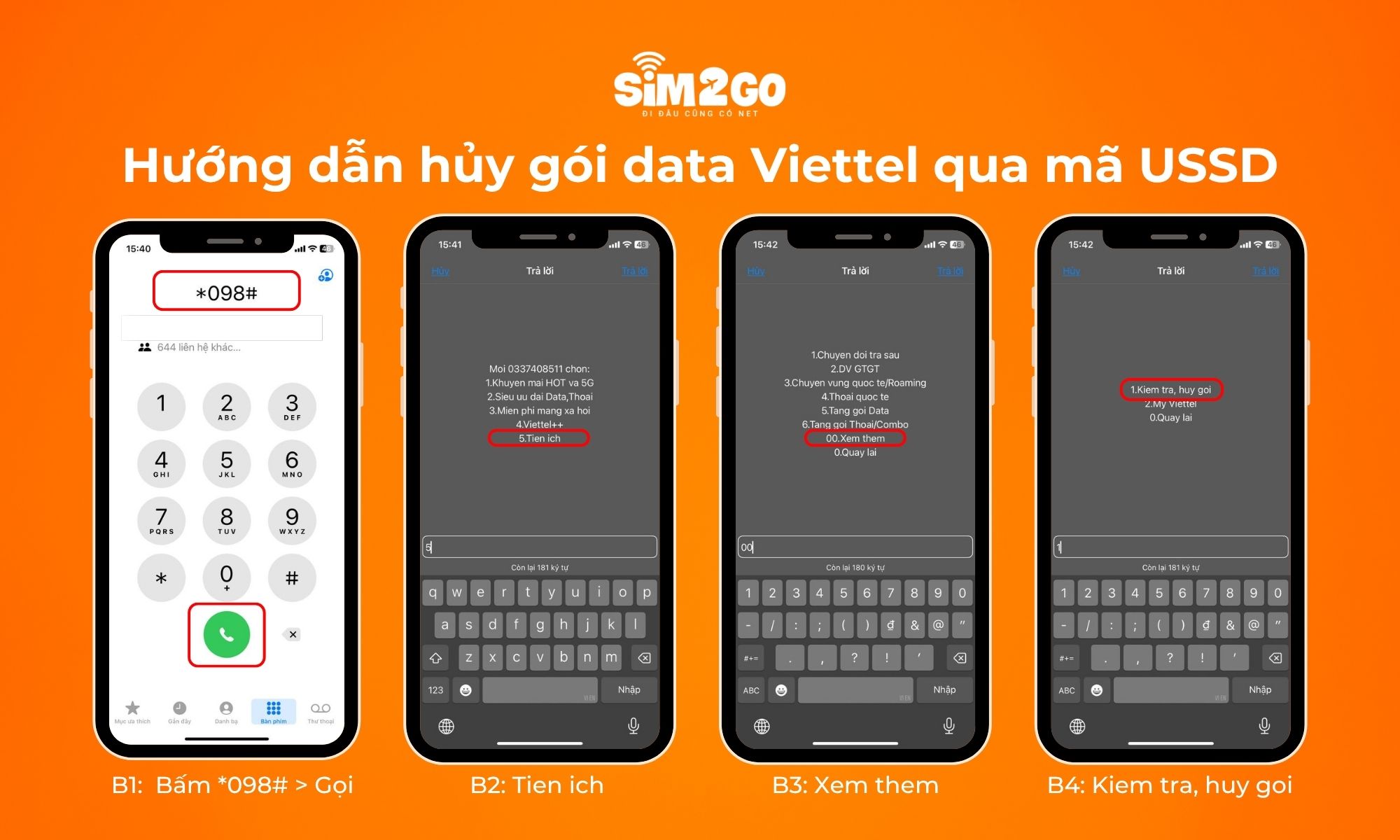 Hướng dẫn hủy gói data Viettel qua mã USSD
