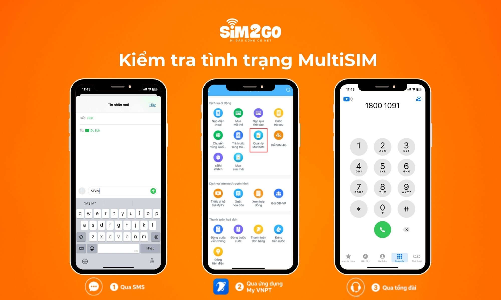 Kiểm tra và quản lý MultiSIM trong app My VNPT trước khi hủy