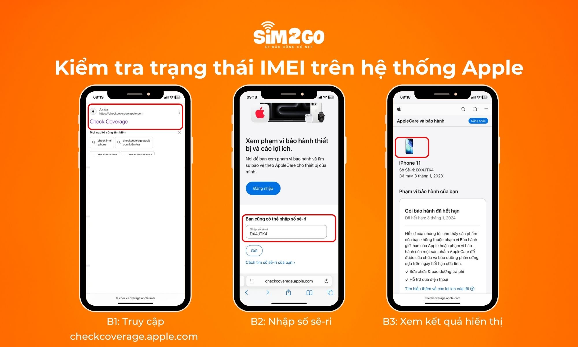 Kiểm tra trạng thái IMEI sau khi lấy được thông tin trên iPhone