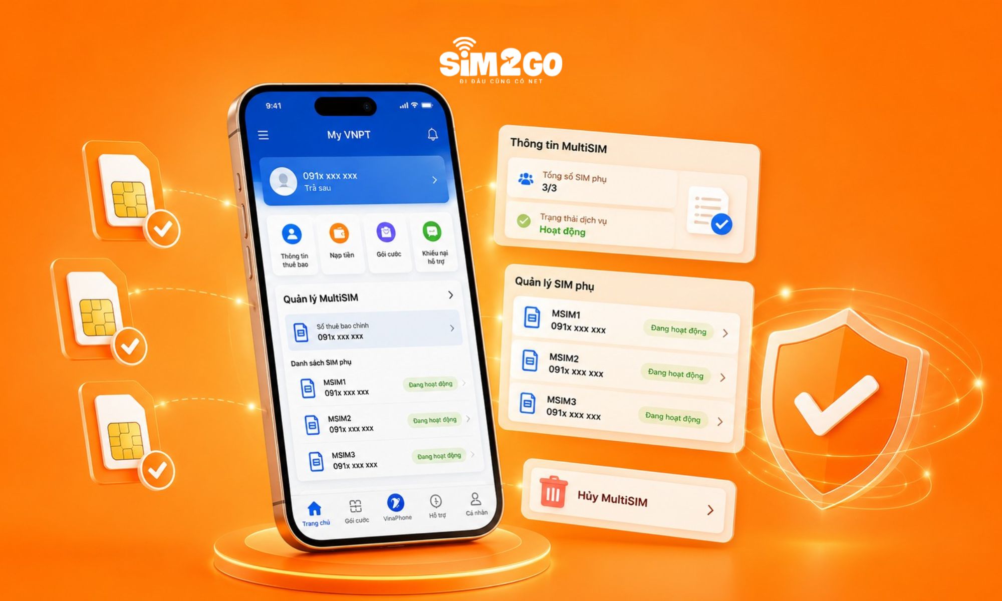 Kiểm tra và quản lý MultiSIM trong app My VNPT trước khi hủy
