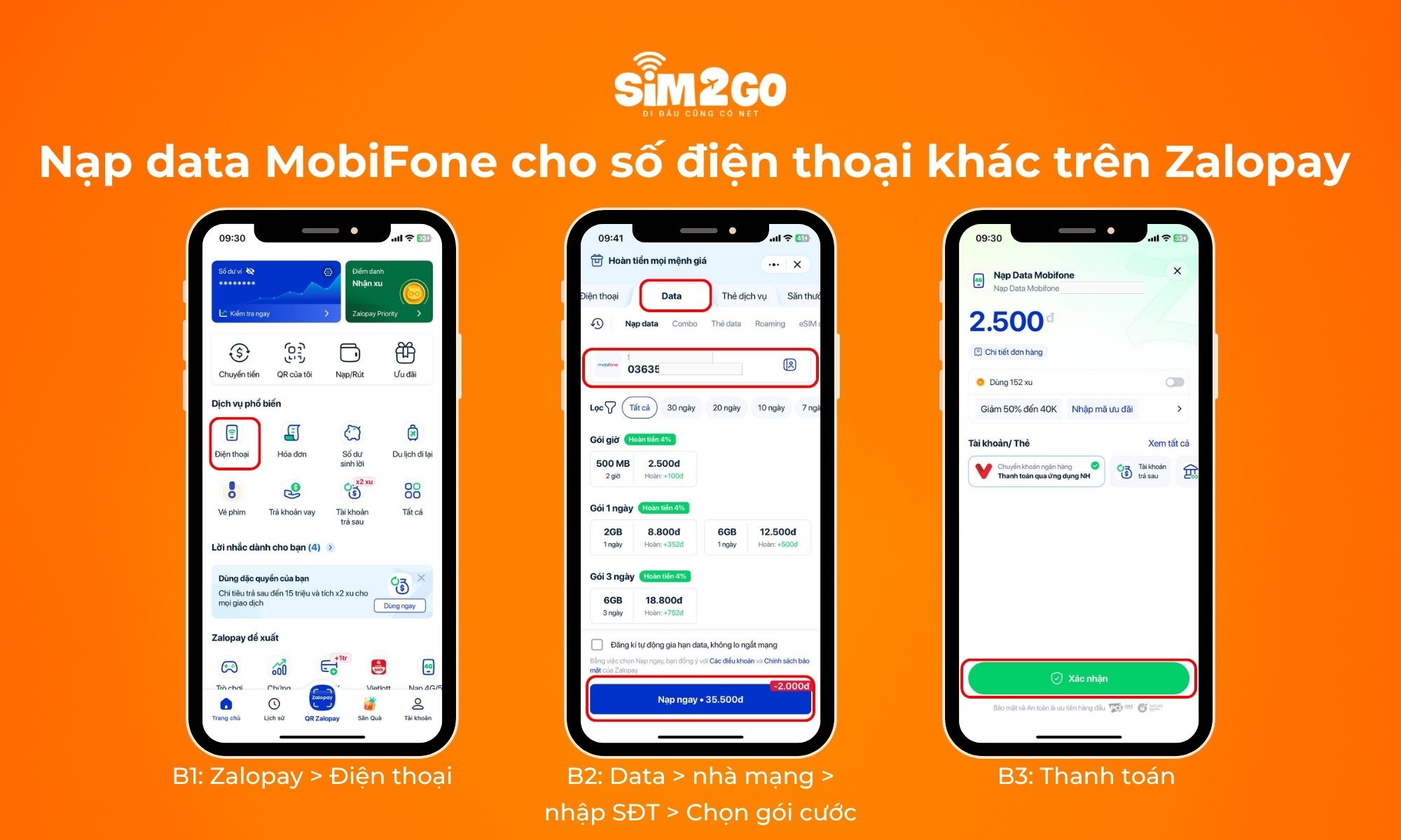 Nạp data MobiFone cho số điện thoại khác nhanh chóng trên Zalopay