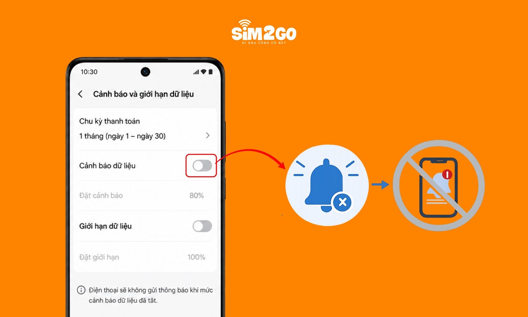 Tắt cảnh báo dữ liệu khi không còn cần thiết để tránh thông báo gây phiền