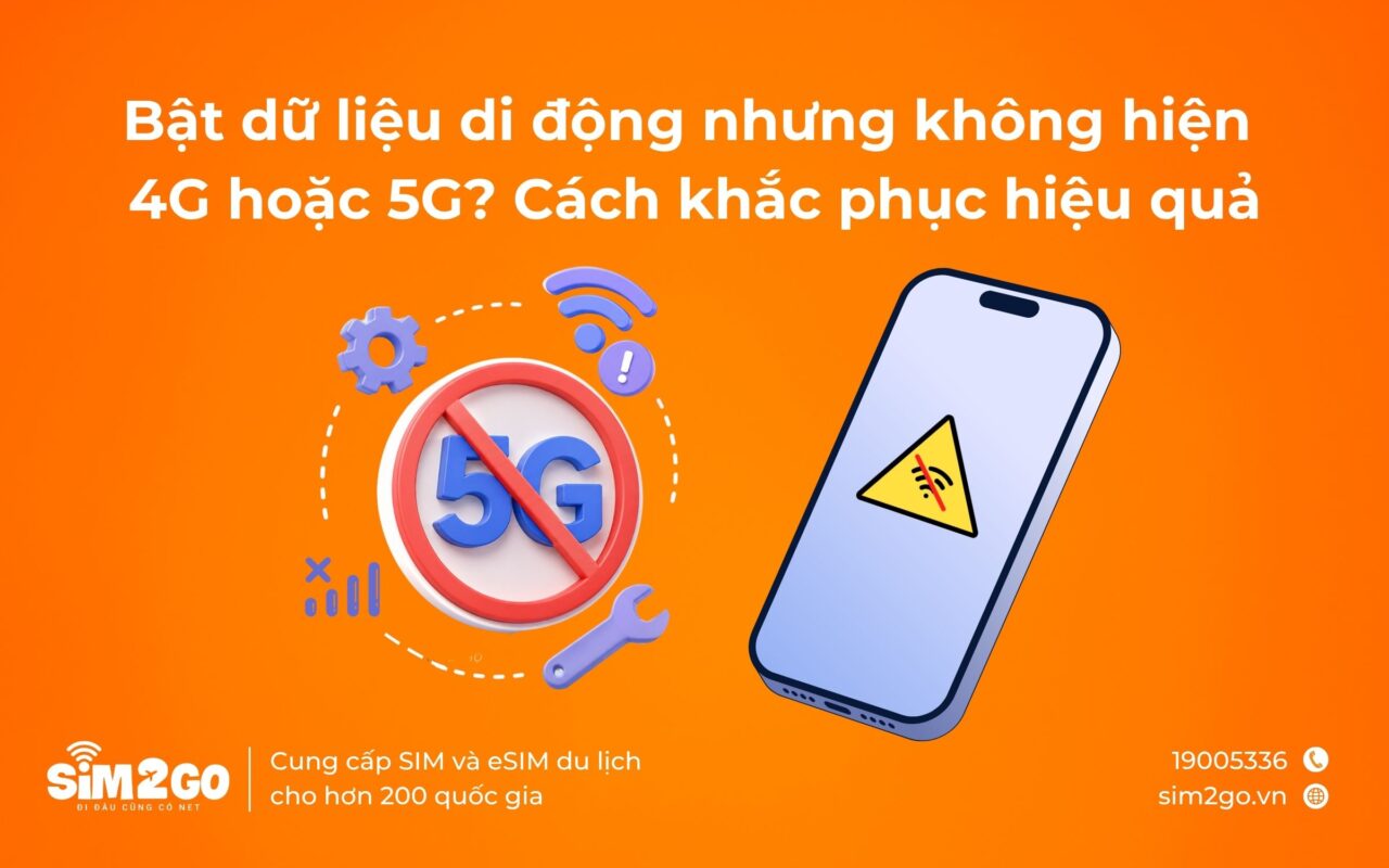 bật dữ liệu di động nhưng không hiện 4g