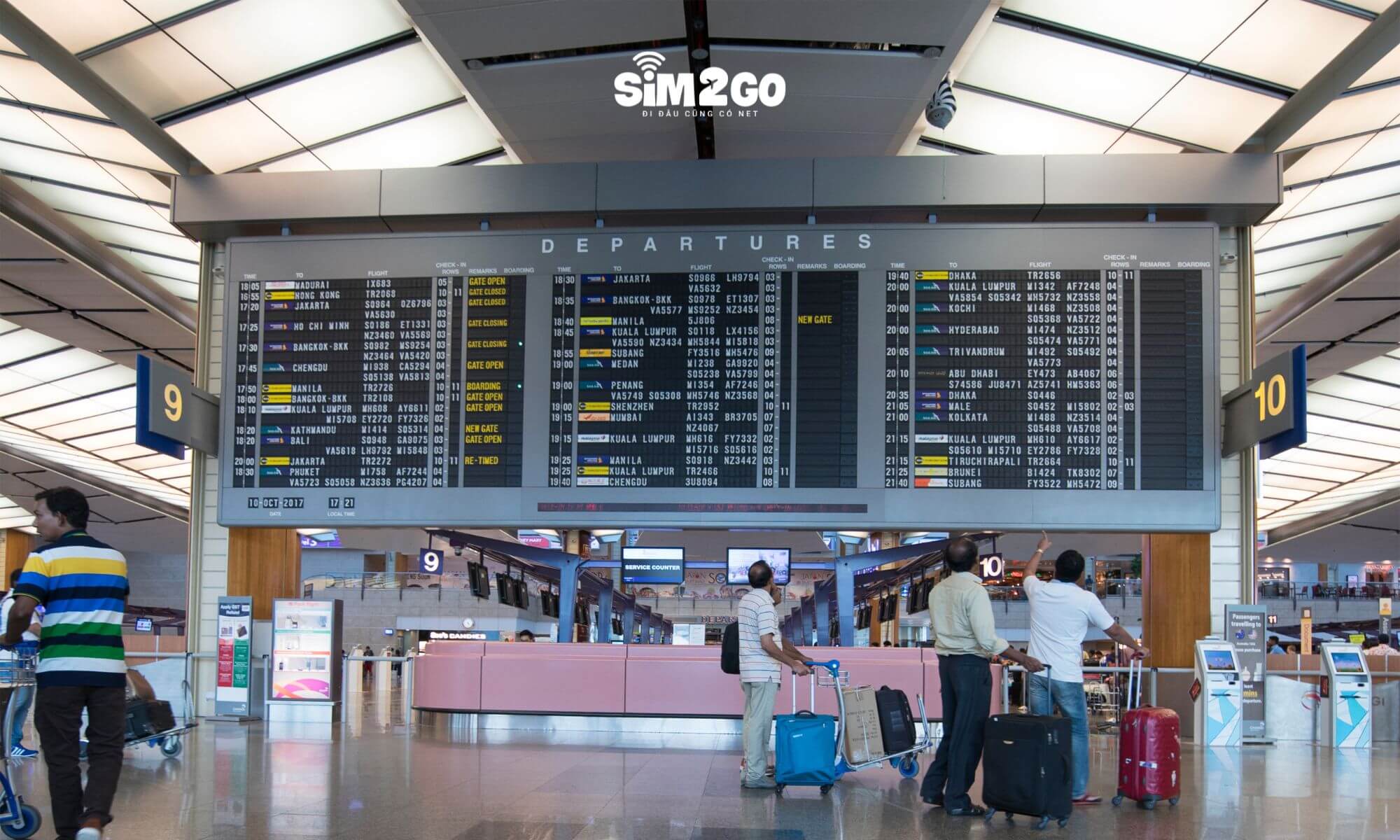 Mua SIM ngay tại khu vực Arrival Hall của sân bay Changi
