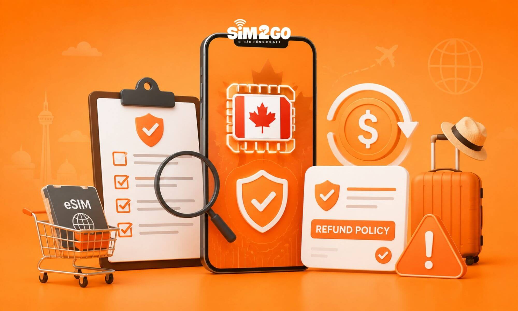 Kiểm tra chính sách hoàn tiền trước khi mua eSIM Canada để tránh rủi ro hay không đáp ứng được nhu cầu