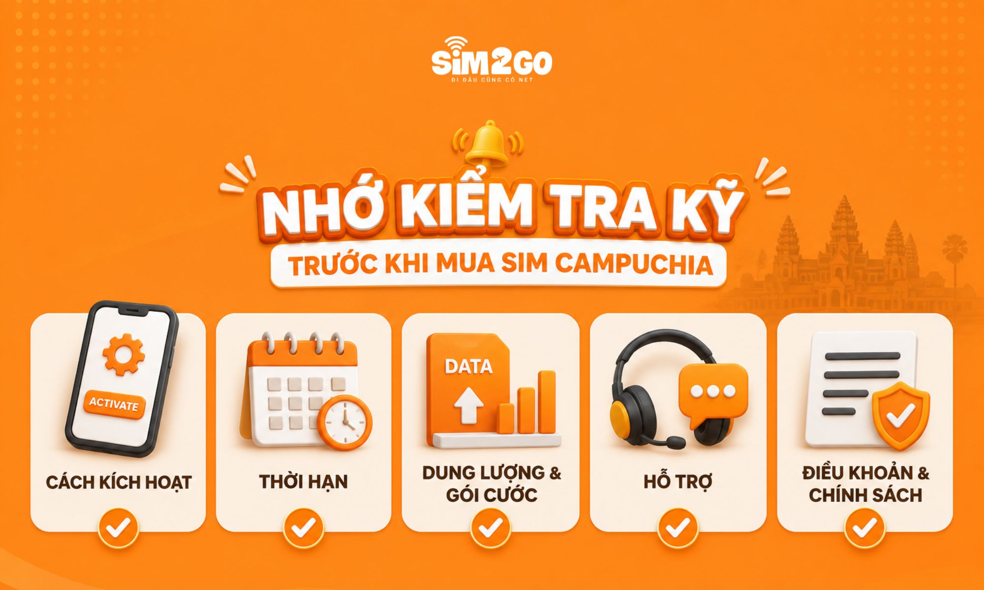 Nhớ kiểm tra kỹ cách kích hoạt, thời hạn và hỗ trợ trước khi mua SIM Campuchia